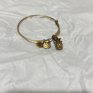 Alex and Ani Gold Tone Pineapple Energy Bangle Bracelet